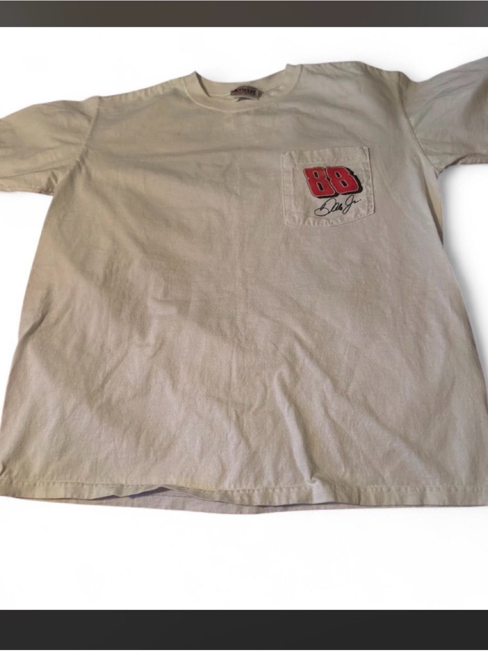 Nascar 88 Pocket Tee - Cream with Red Graphic